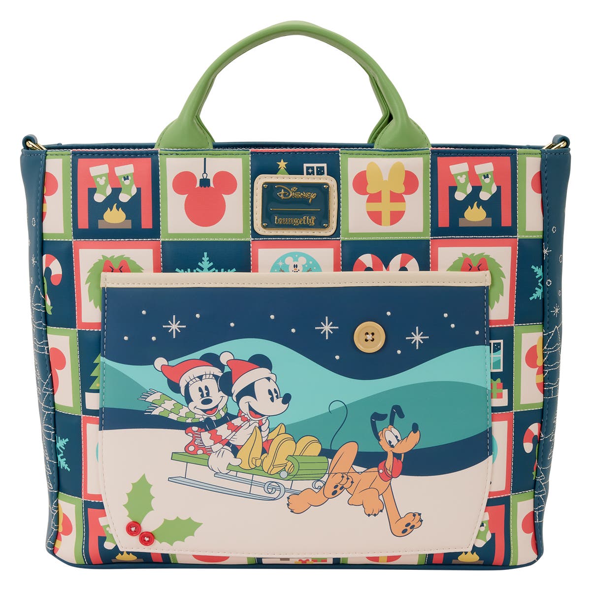 Minnie Mouse Faux Leather Convertible Backpack & Tote Crossbody Bag Minnie Mouse Checkered Texture Convertible Backpack & Tote  main image 2