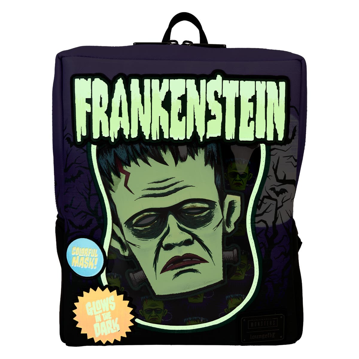 Universal Monsters Frankenstein Mask Glow Mini Backpack With  display picture 2