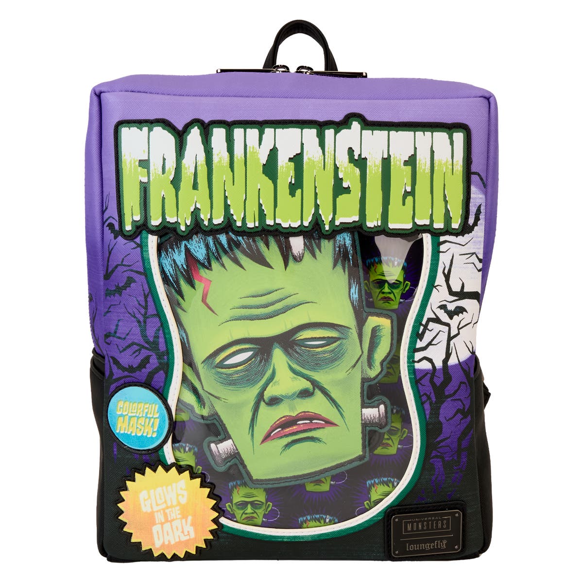 Universal Monsters Frankenstein Mask Glow Mini Backpack With  display picture 2