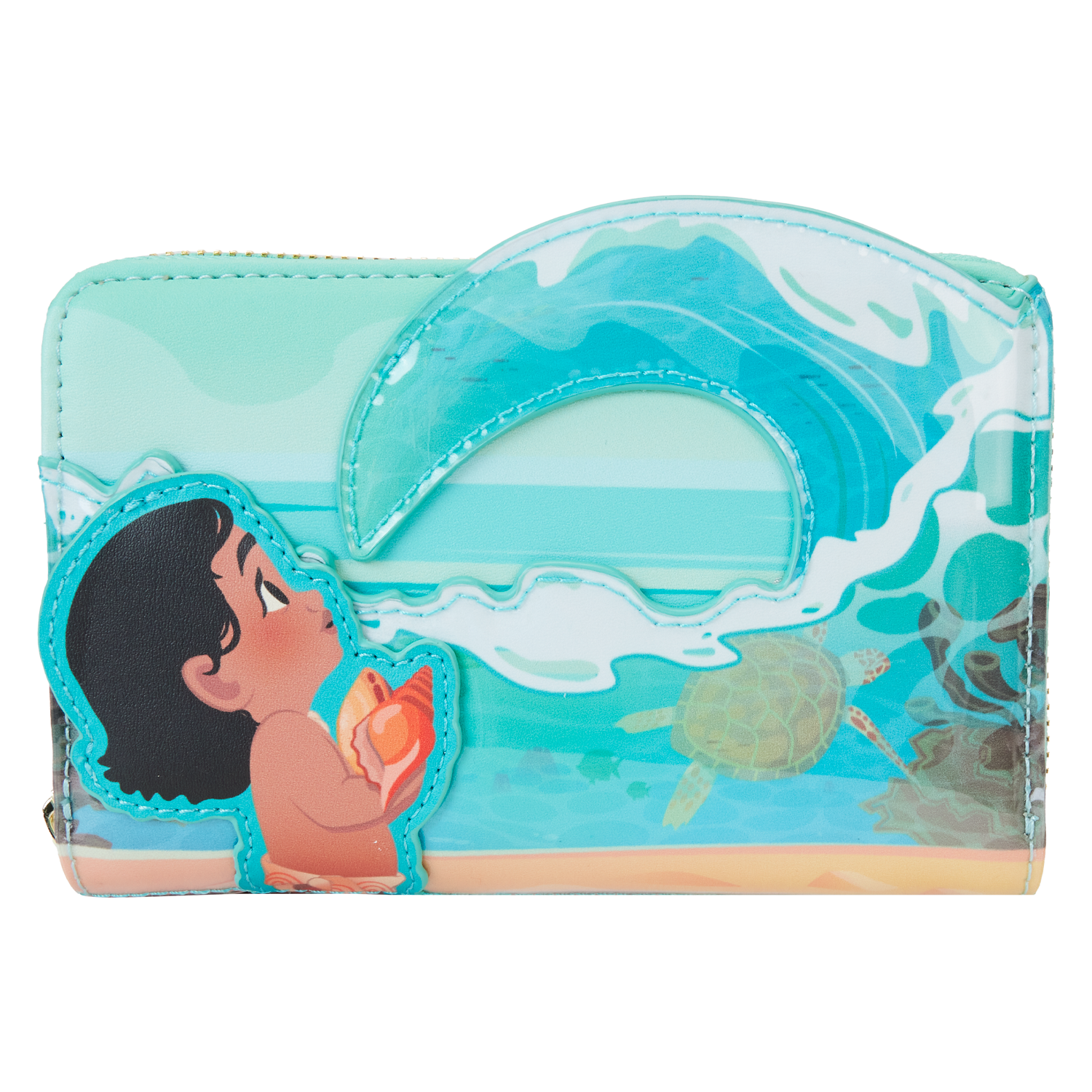 Young Moana Ocean Waves Zip Around Wallet | Three Little Mingos