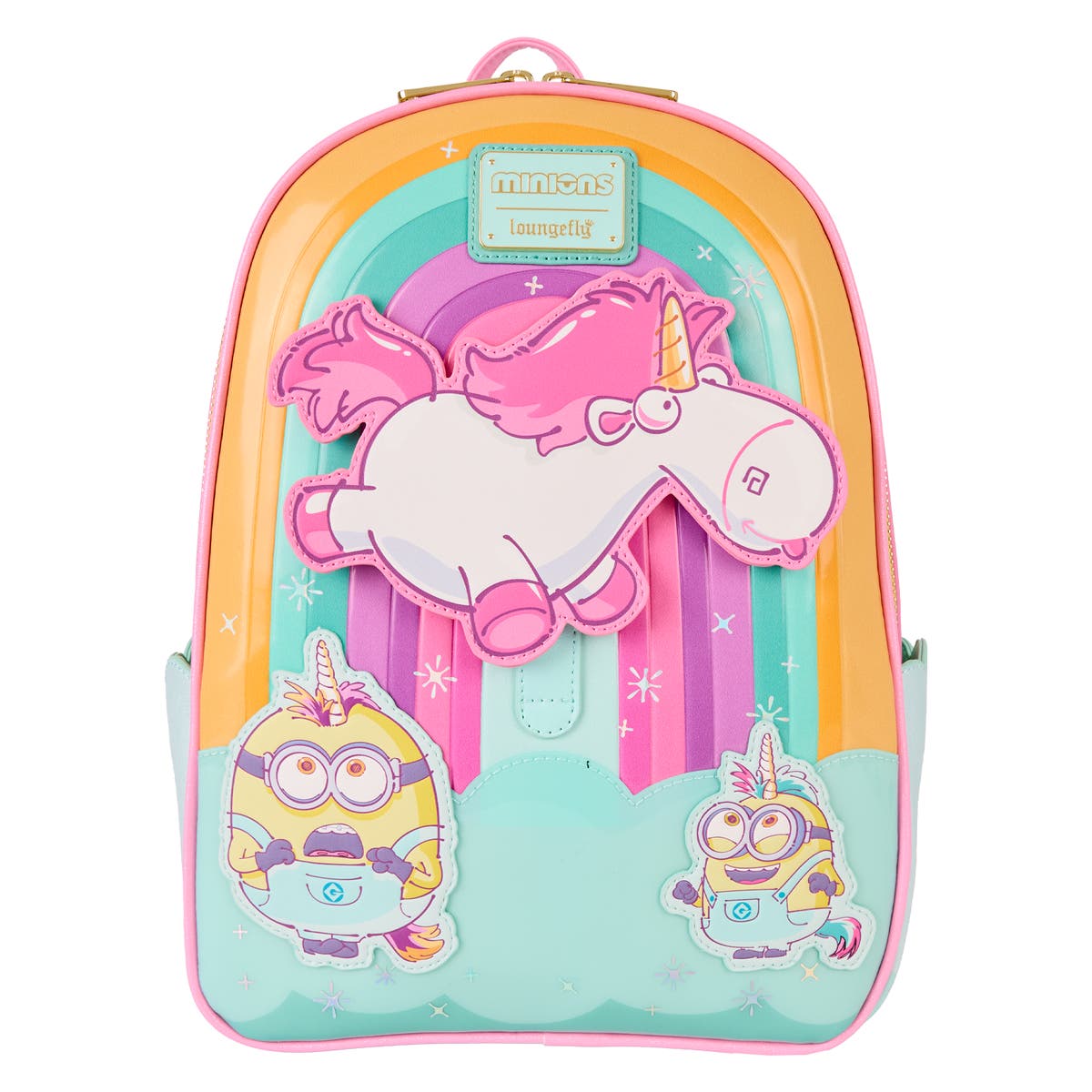 Despicable Me Minions Fluffy Unicorn Rainbow Mini Backpack Three - Main Image