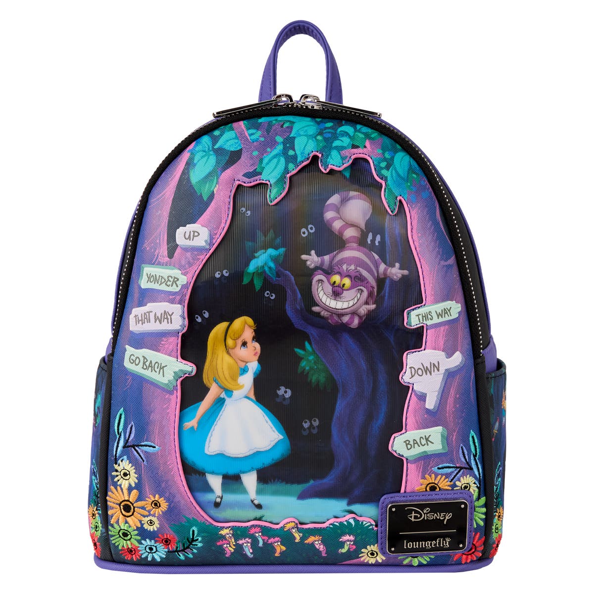 Alice in Wonderland Tulgey Wood Lenticular Mini Backpack | Three