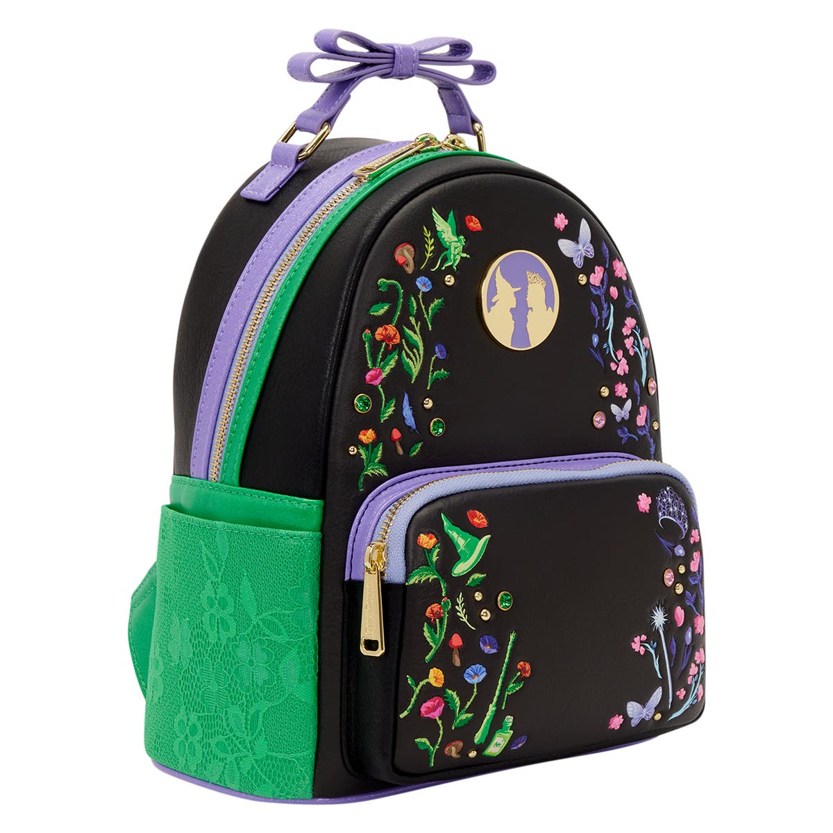 Loungefly Wicked Silhouette Floral Gem Mini Backpack | NWT Wicked Loungefly Wicked Iridescent Ombré Mini Backpack  main image 4