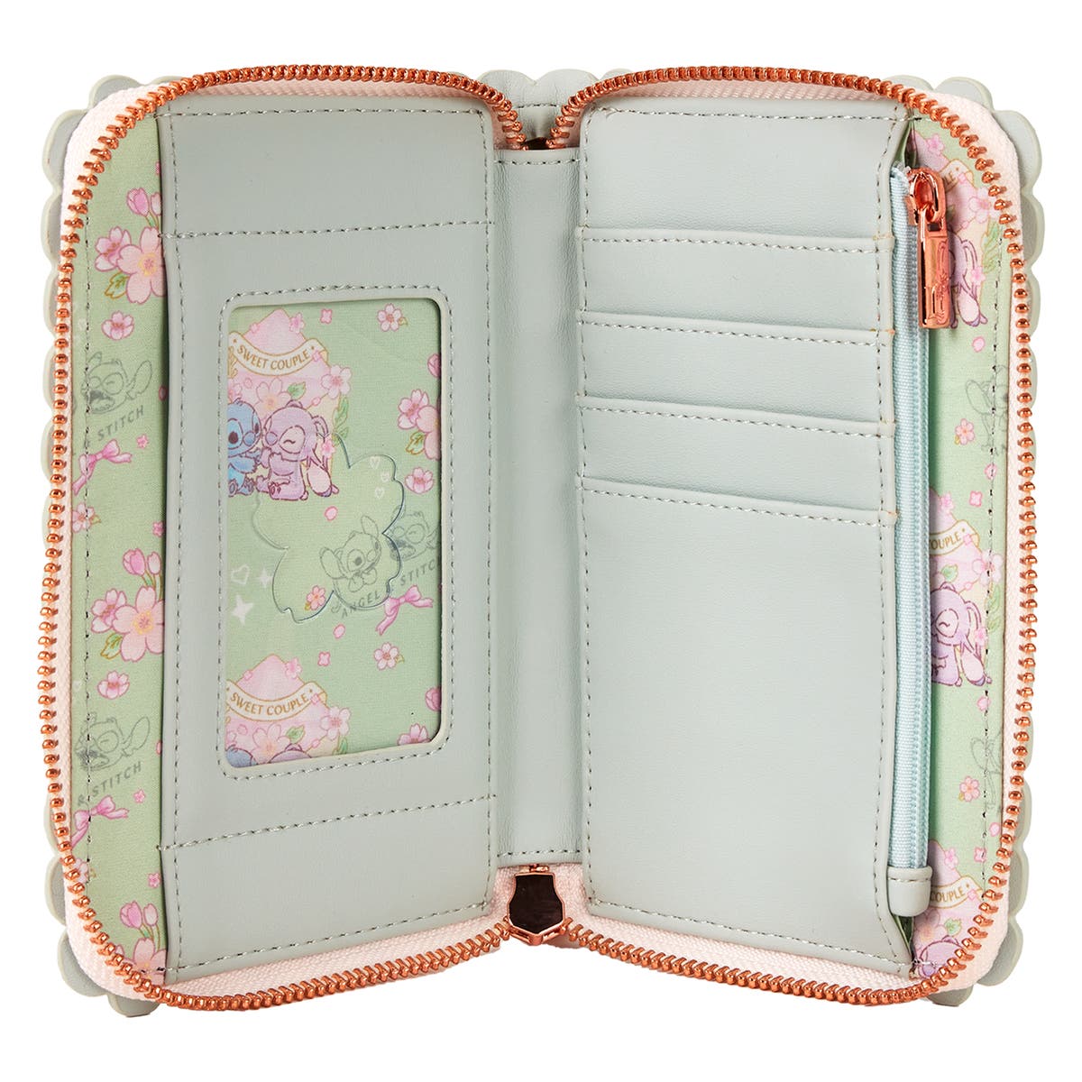 ☆Loungefly☆Stitch & Angel Zip Around Wallet LOUNGEFLY Disney Lilo & Stitch Angel and Stitch Snow Cone