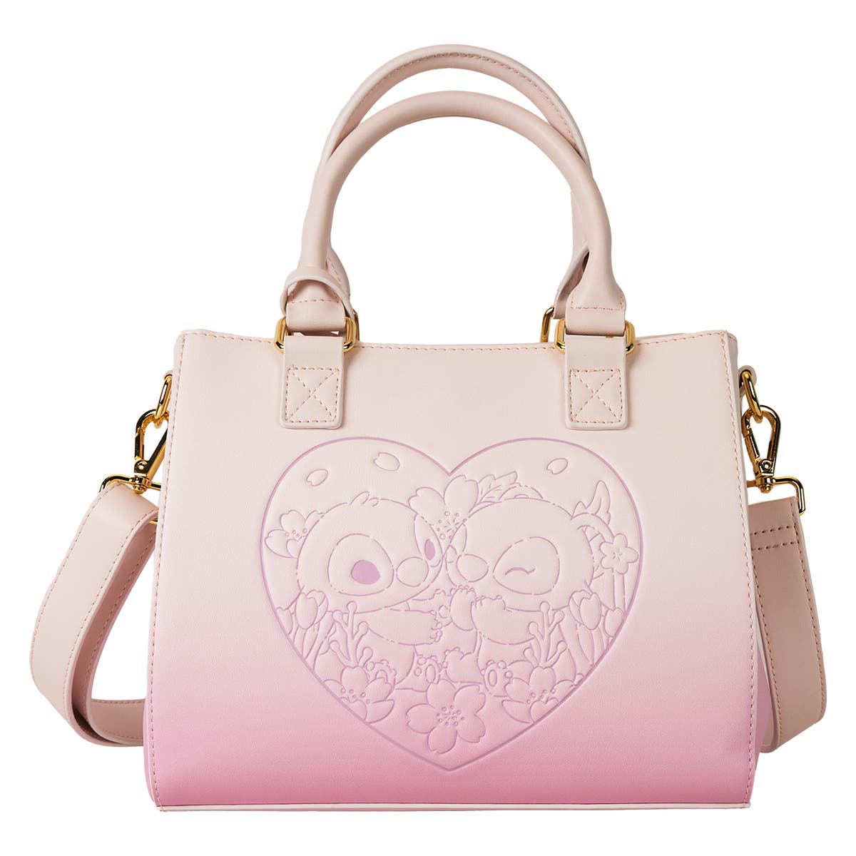 ● angelie ● HEART TOAST BAG (2colors) Stitch & Angel Cherry Blossom Heart Crossbody Bag | Three