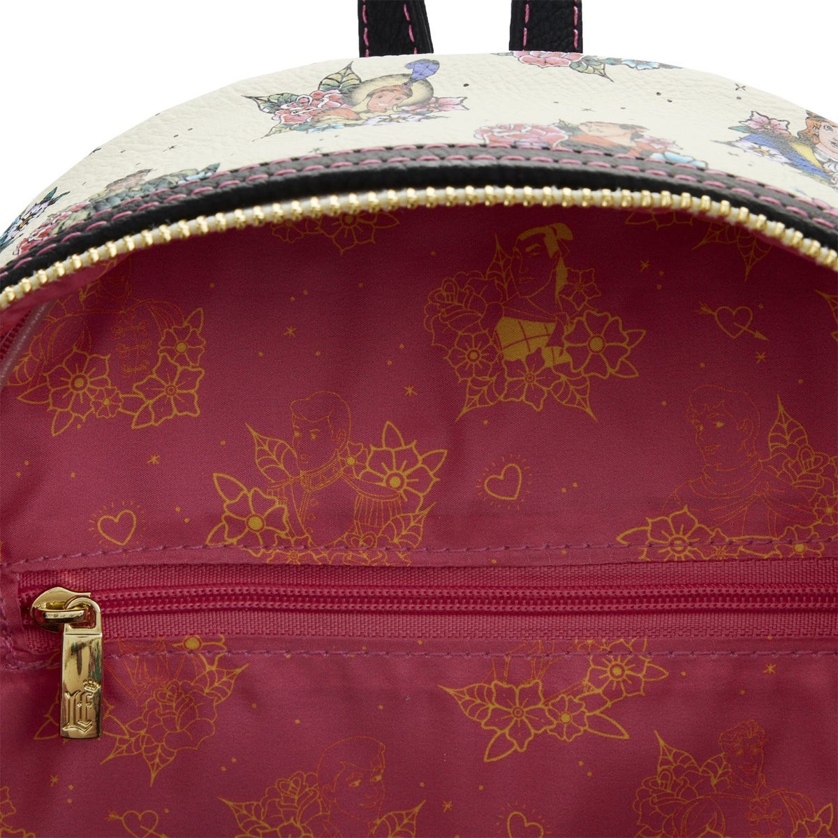 Loungefly x Disney Prince Tattoo Floral Backpack Bag Purse NWT Loungefly Disney Princesses Floral Portraits Mini Backpack  main image 2