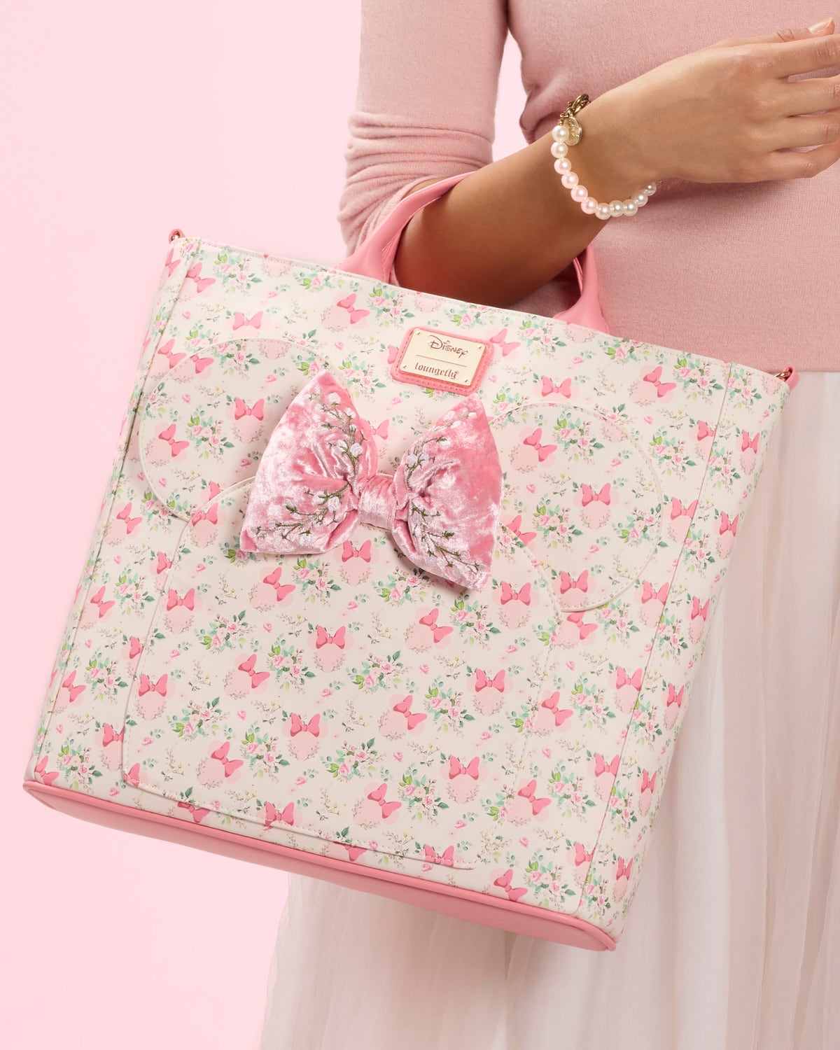 Loungefly Disney Minnie Mouse Pink Floral Bow Convertible Tote Backpack NWT Loungefly Disney Minnie Mouse Pink Confetti Mini Backpack  main image 2
