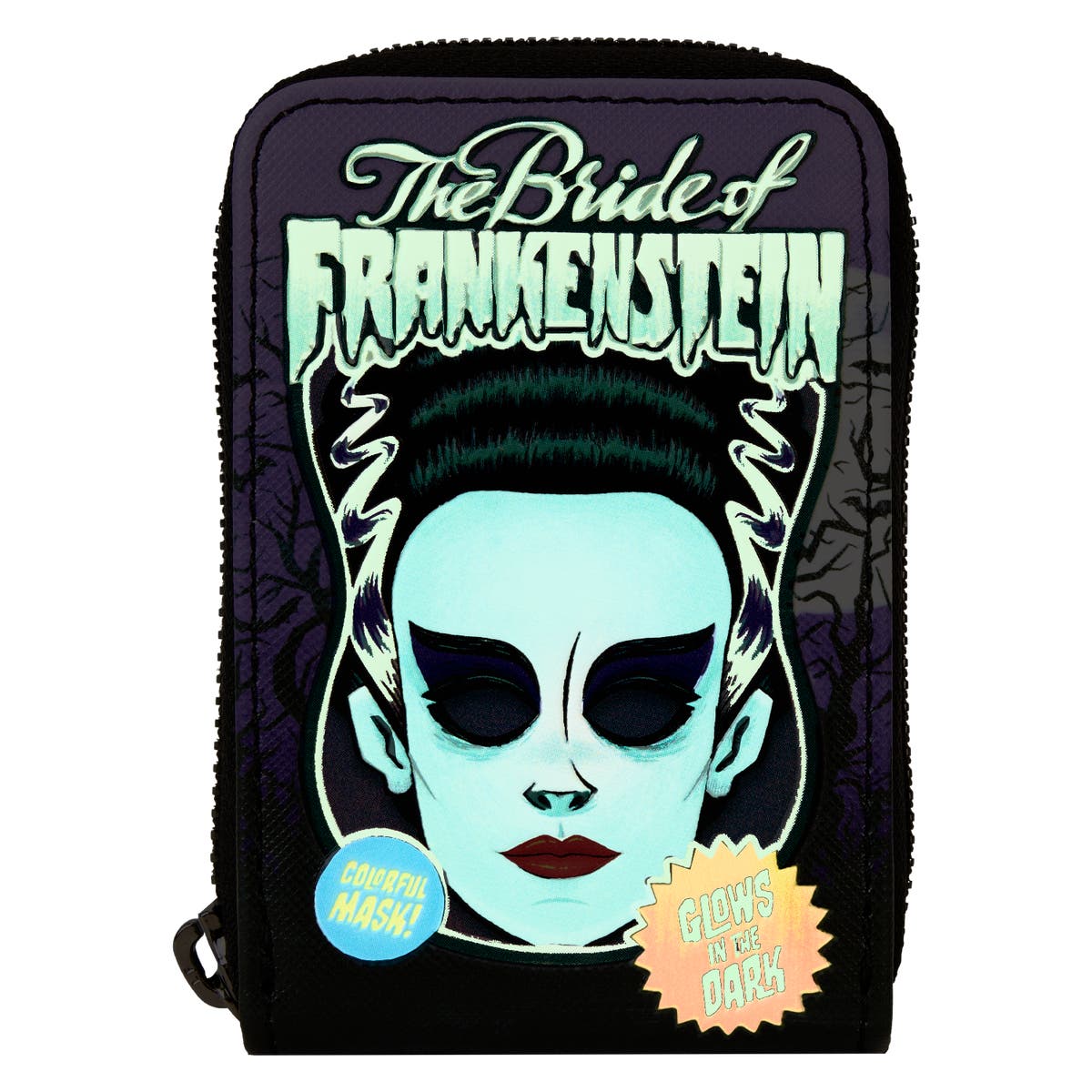 Universal Monsters Bride of Frankenstein Mask Glow Accordion Zip
