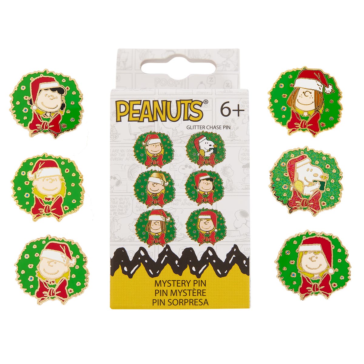 Peanuts Snoopy & Gang Holiday Wreath Blind Box Pin | Three Little