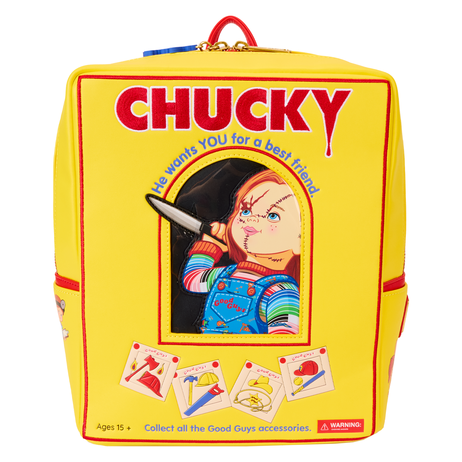 Chucky \'Good Guys\' Blue Kids Backpack with Red Trim Child main image 3