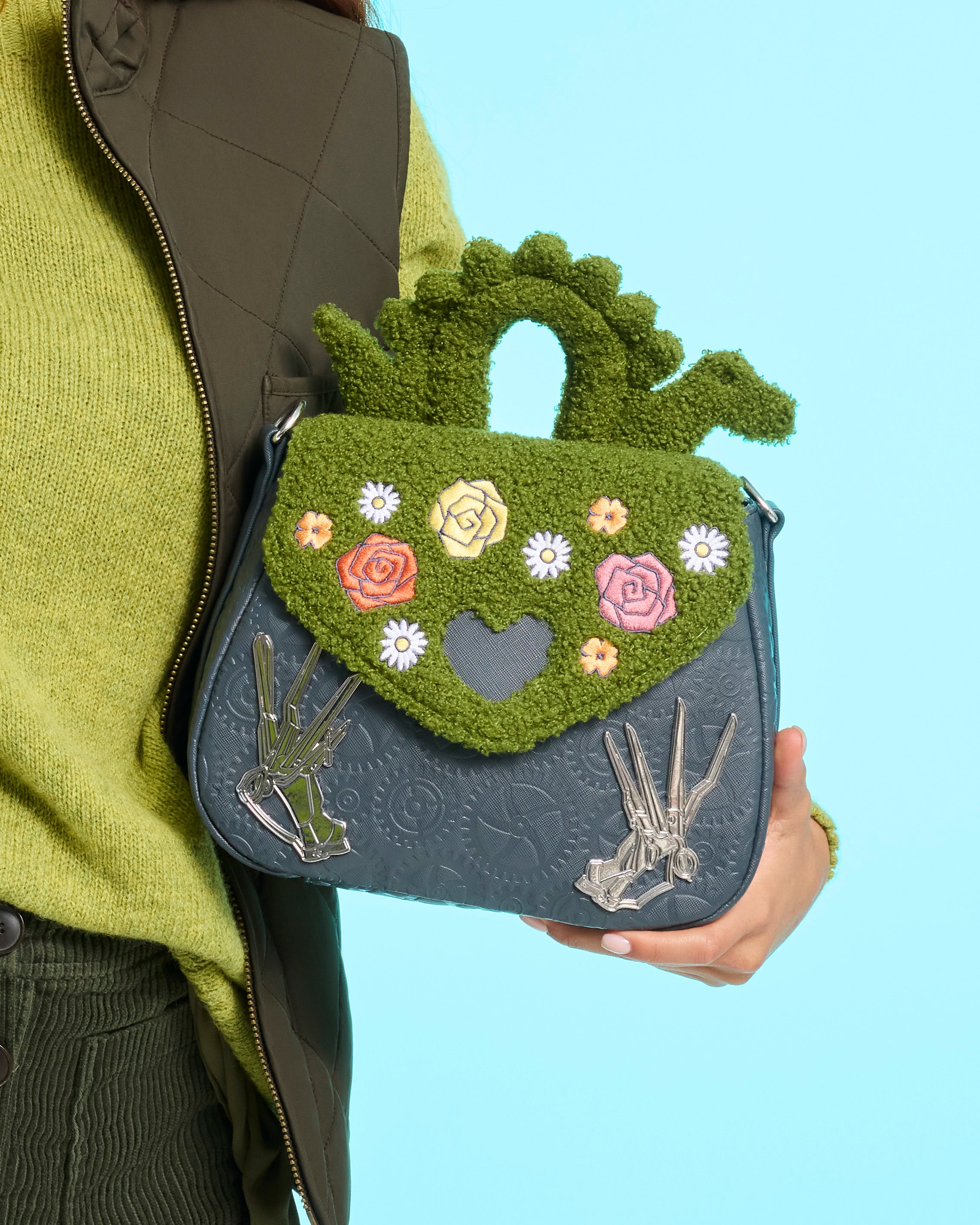 Loungefly Edward Scissorhands Sherpa Crossbody Bag – Faux Leather