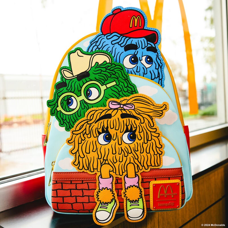 McDonald's Vintage Fry Kids Triple Pocket Mini Backpack | Three