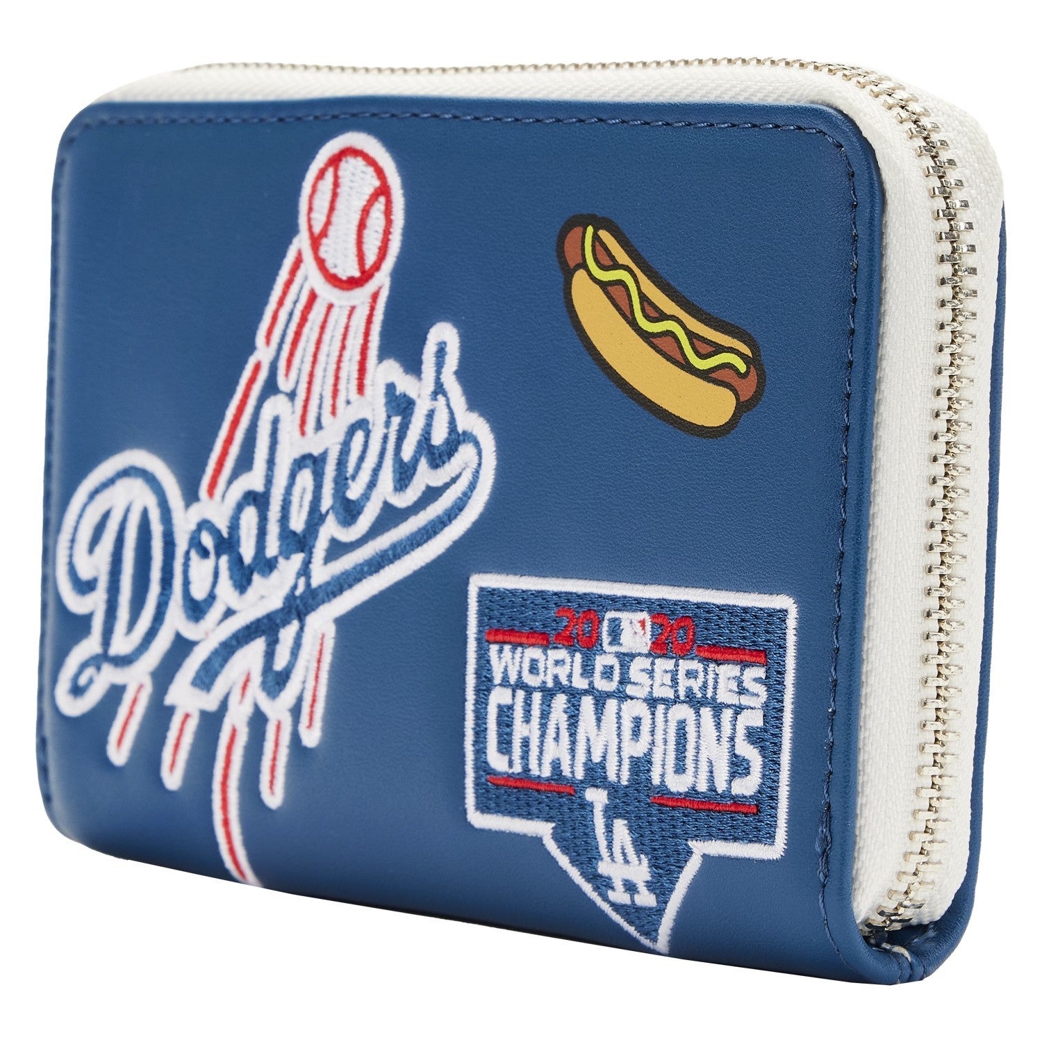 【MLB公認】LA Dodgers Patches Zip Around Wallet 長財布 MLB Los Angeles Dodgers Patches Zip Around Wallet | Three