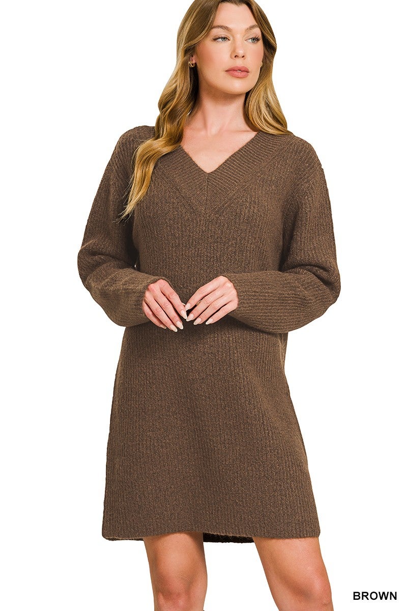knee length dresses for ladies Grace and Lace Faux Wrap Cabernet Sweater Dress - Cabernet / XL | Sweater Dress