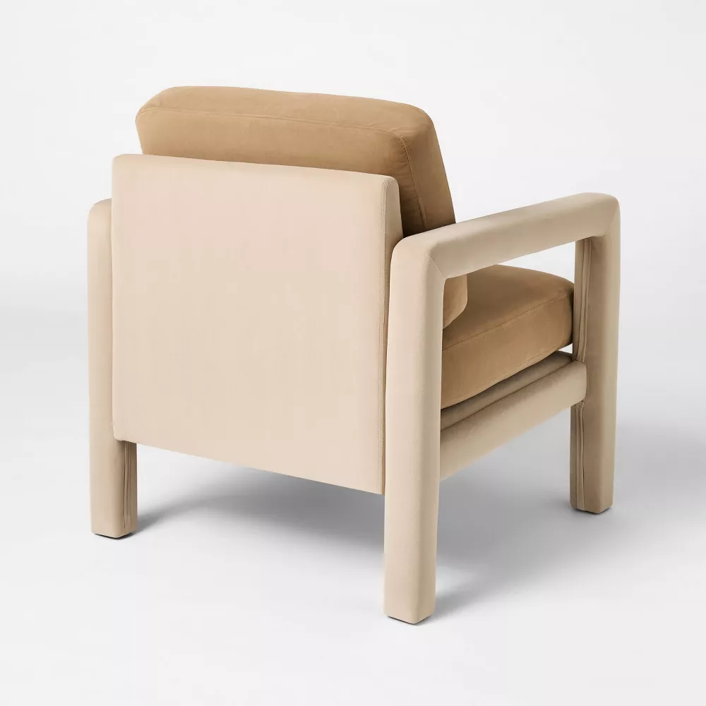 Upholstered Sculptural Accent Chair Brown - Threshold designed with Studio McGee - Thumbnail 2