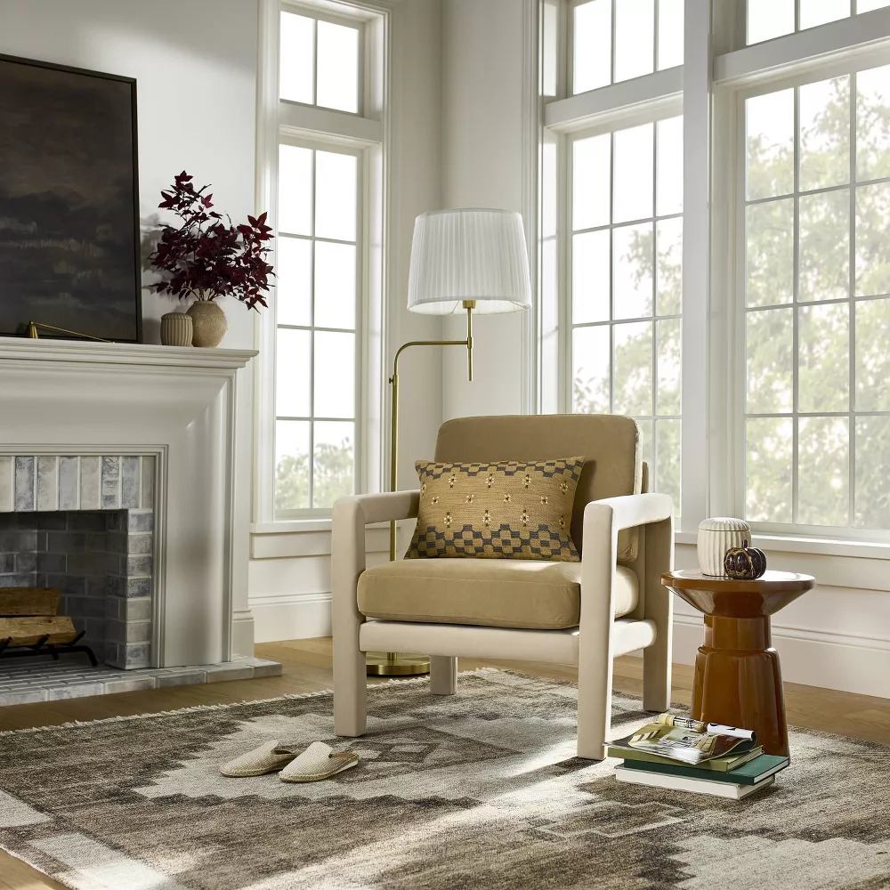 Upholstered Sculptural Accent Chair Brown - Threshold designed with Studio McGee - Thumbnail 5