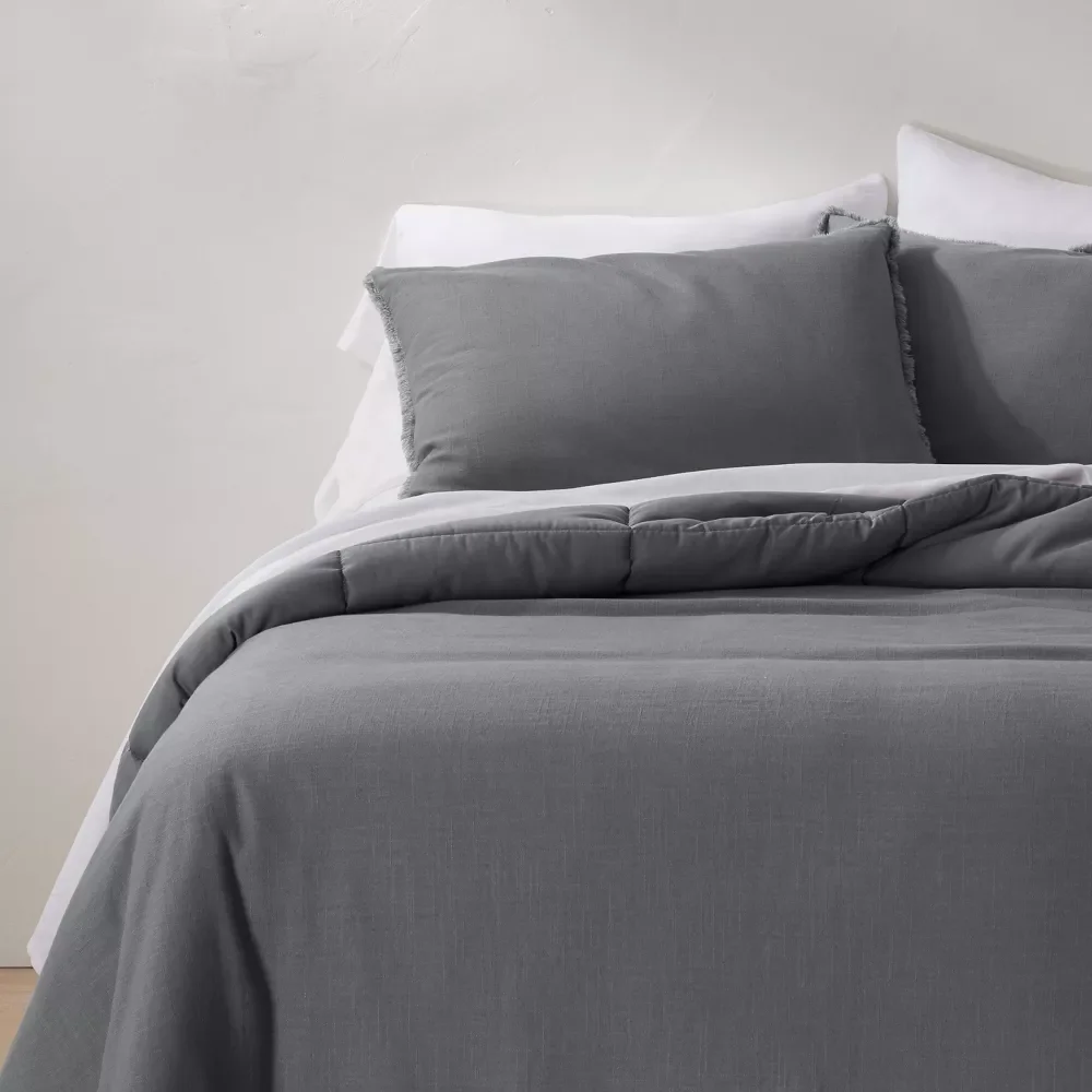 Heavyweight Linen Blend Comforter & Sham Set - Casaluna - Thumbnail 5