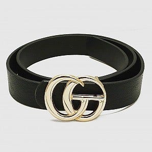 Plus GG Designer Inspired Metal Buckle Leatherette Belt  display picture 1