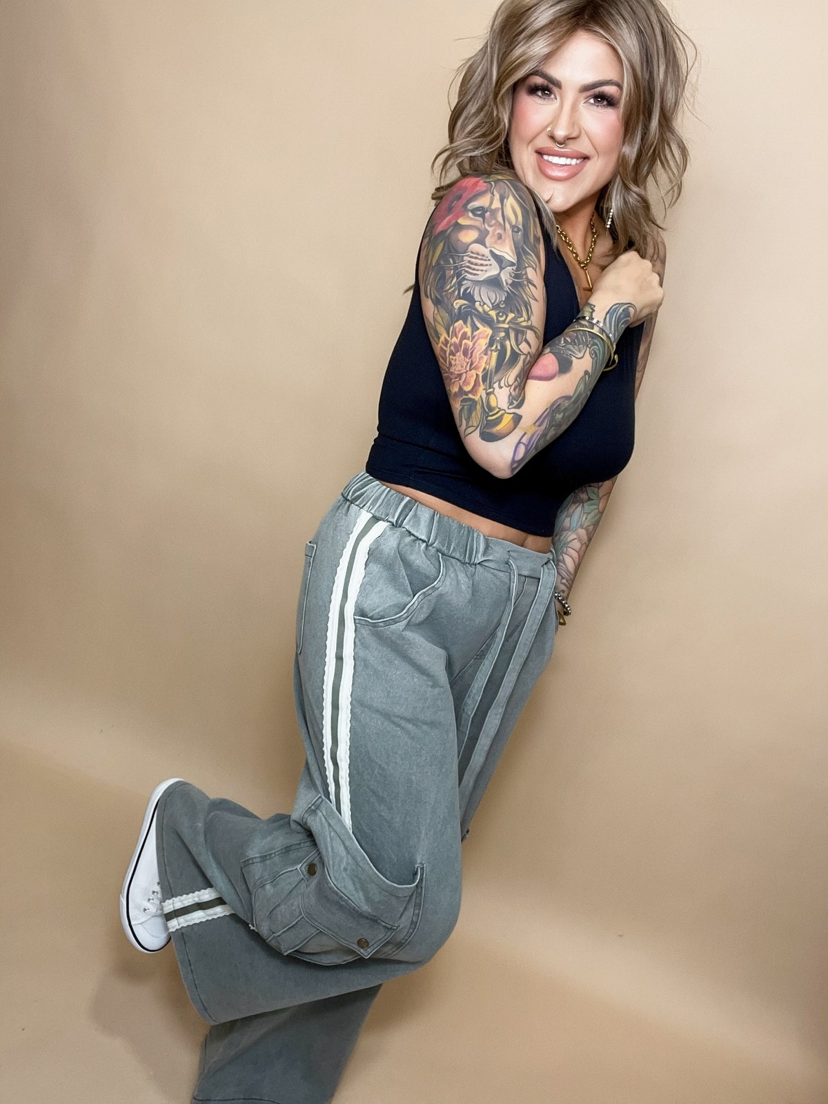 Dimity Wide Leg Cargo Pants - 2 COLORS