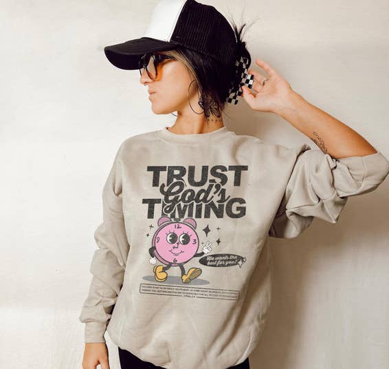 Product: Trust God's Timing Graphic Top *Final Sale*