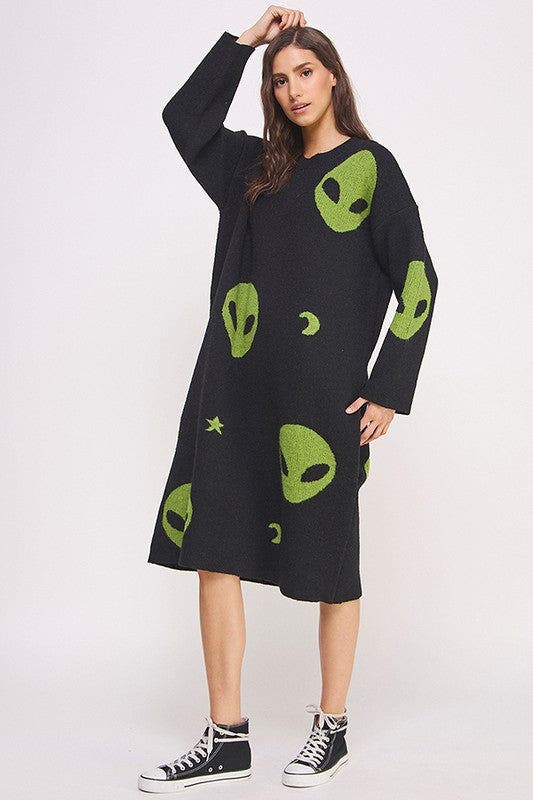 Alien Oversized Knit Sweater Dress