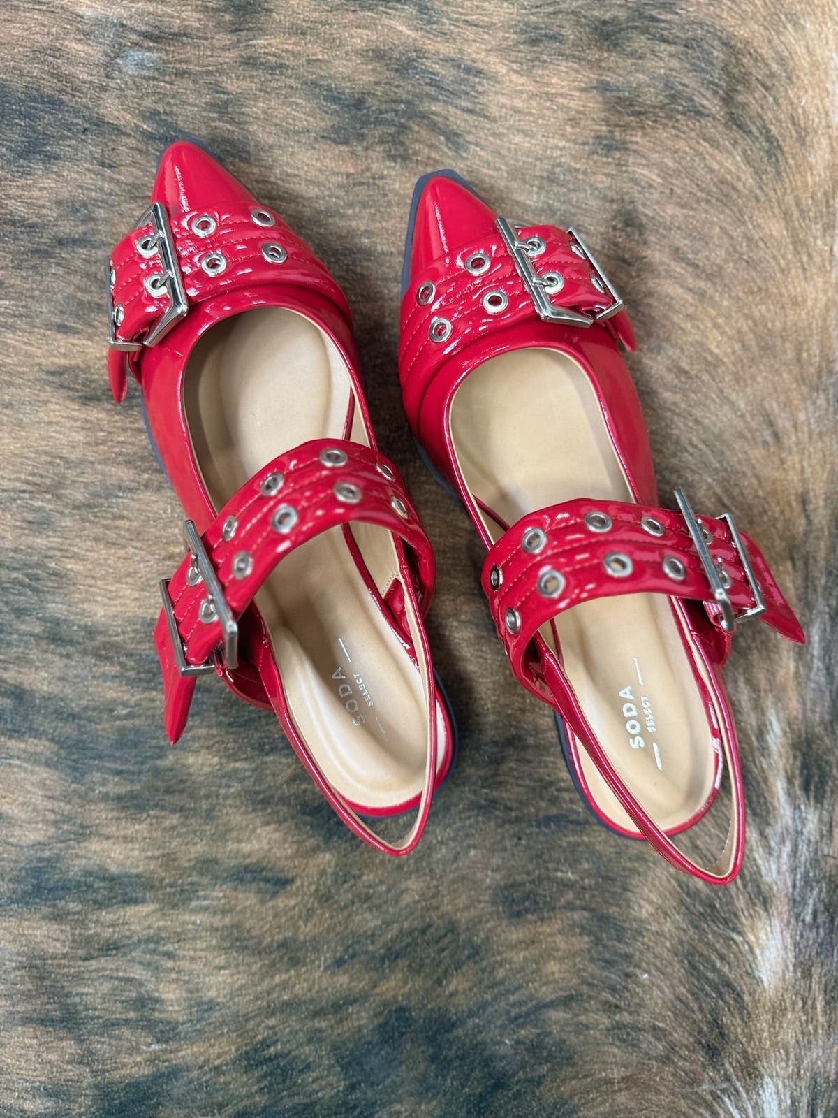 SLINGBACK FLATS - RED