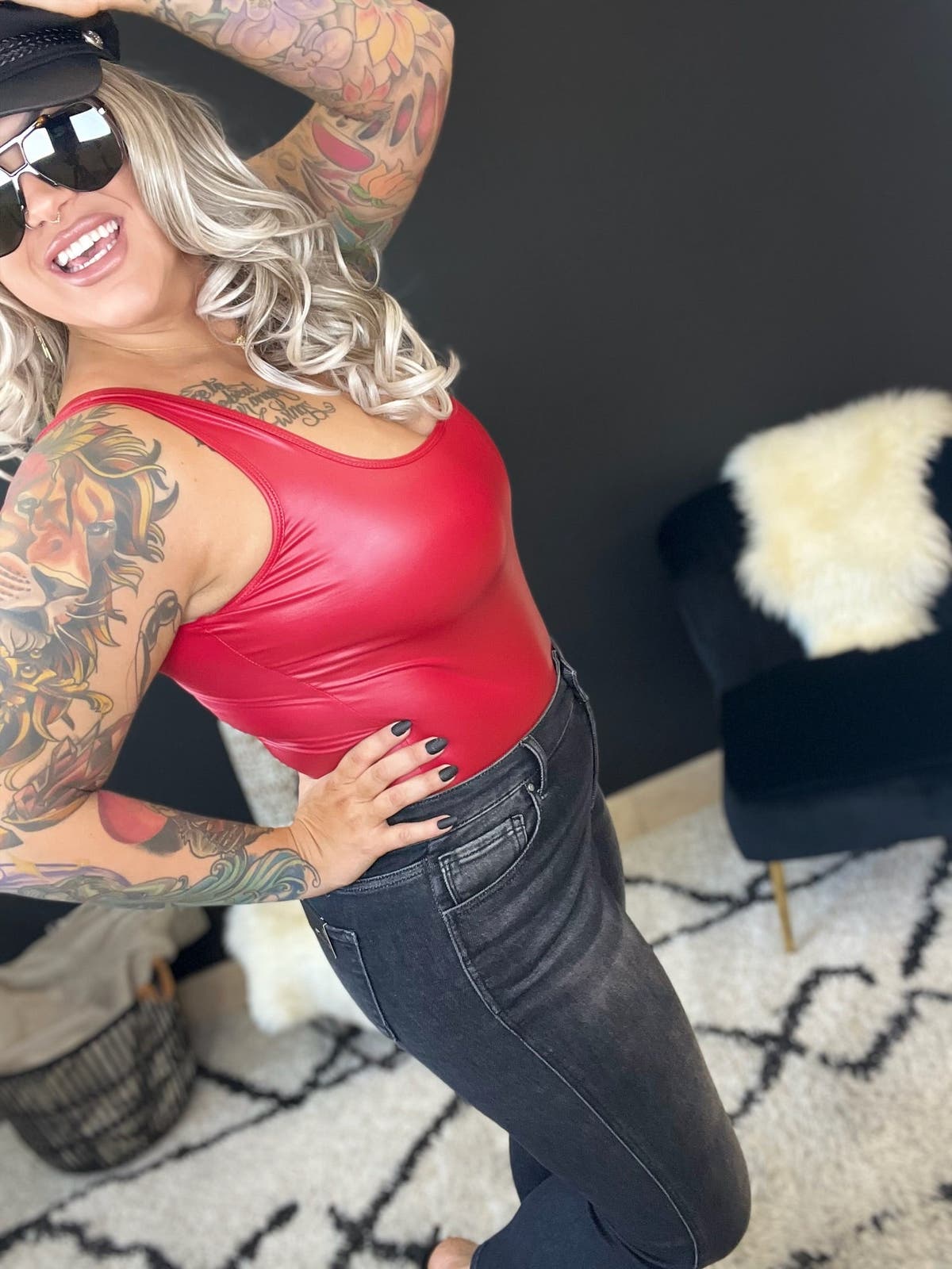 Faux Leather Bodysuit