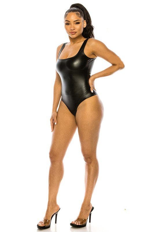 Faux Leather Bodysuit