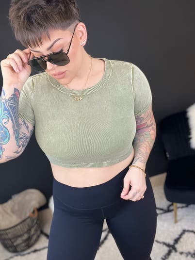 SALE* Blakley Mineral Washed Crop Top *Final Sale*
