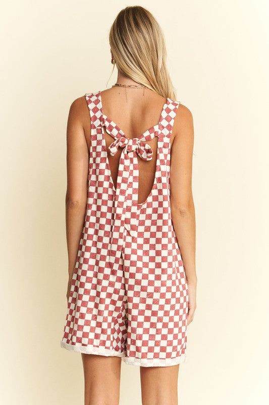 SALE* Plaid Print Romper - RED *Final Sale*
