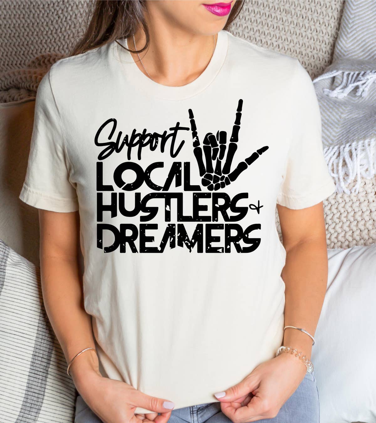 Support Local Hustlers & Dreamers Graphic Top