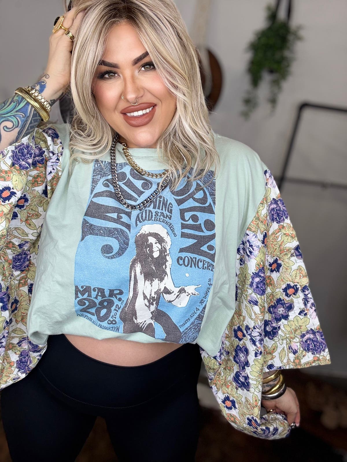 Janis Print Quilted Poncho