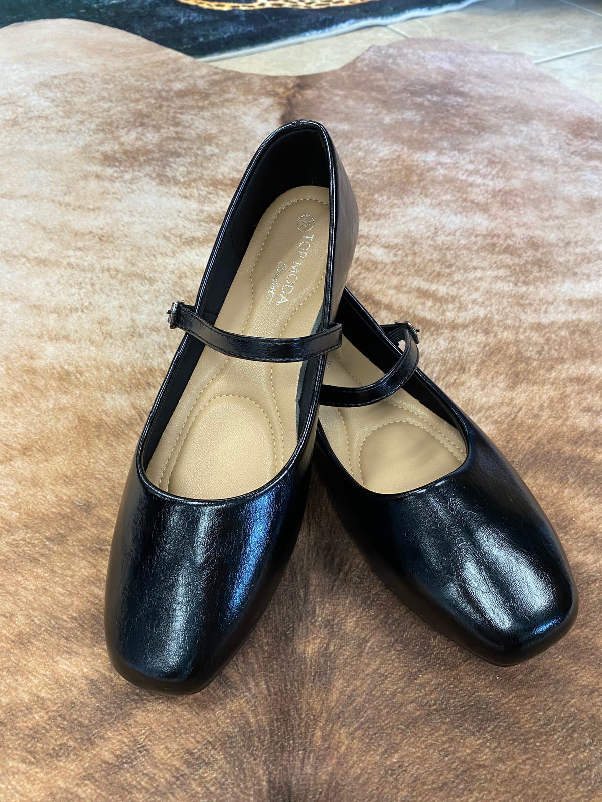 Mary Jane Ballet Flats - BLACK