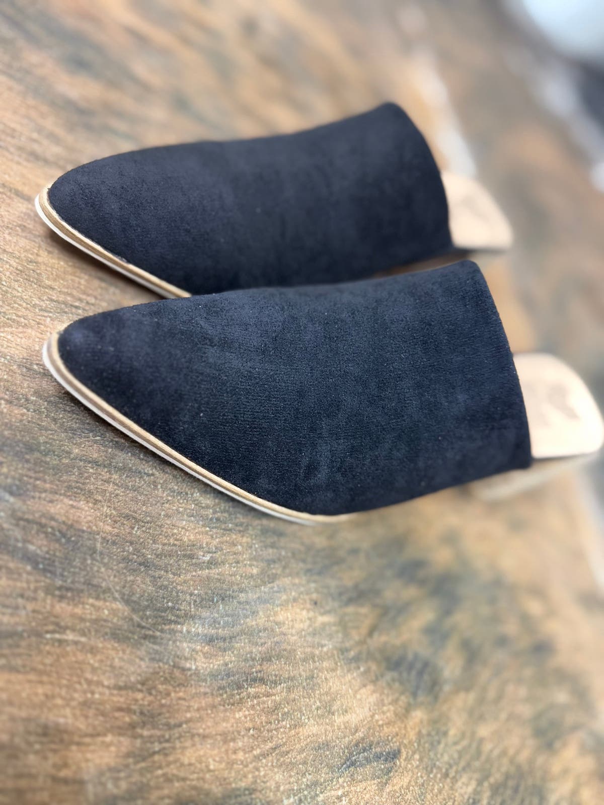 Suede Mule Heels - BLACK