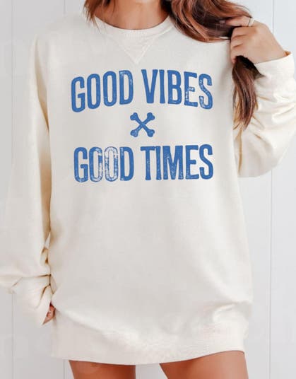 Product: Good Vibes, Good Times - ComfortWash Crewneck Graphic