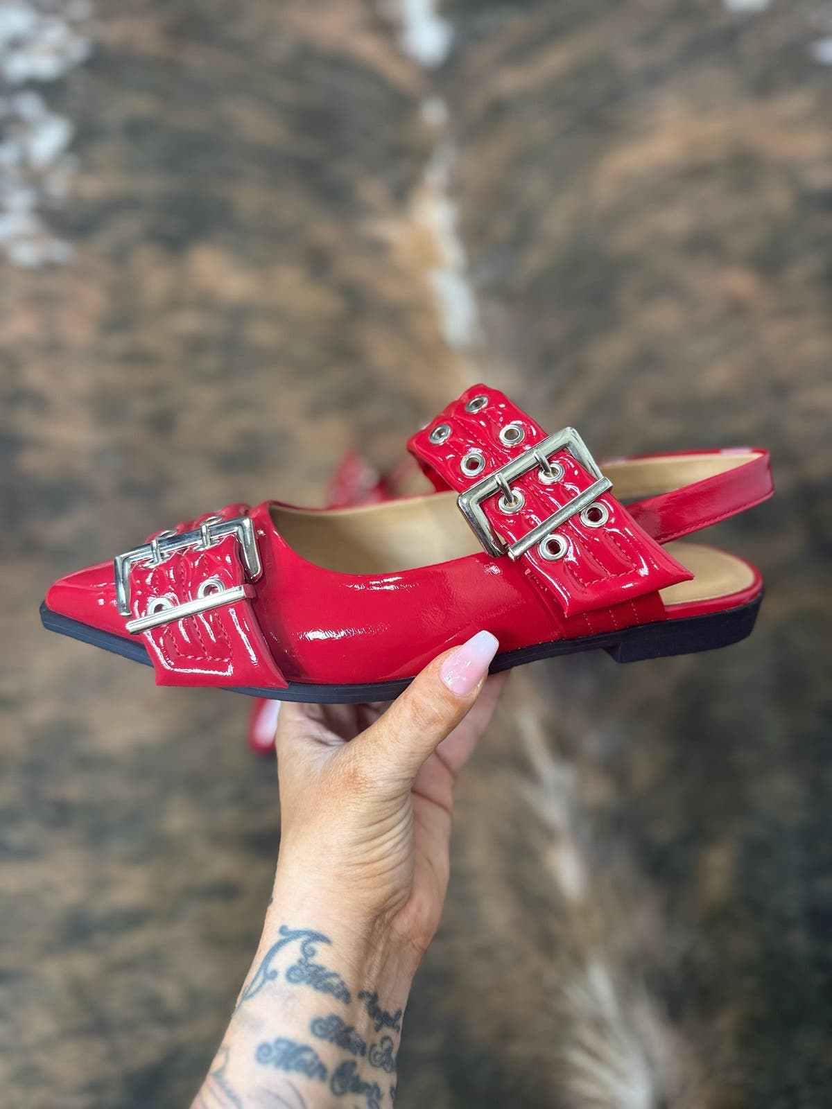 SLINGBACK FLATS - RED