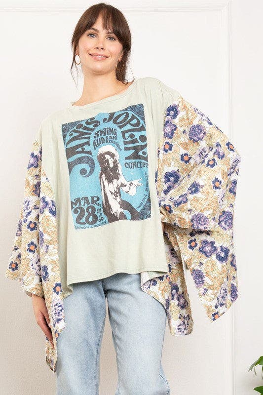 Janis Print Quilted Poncho