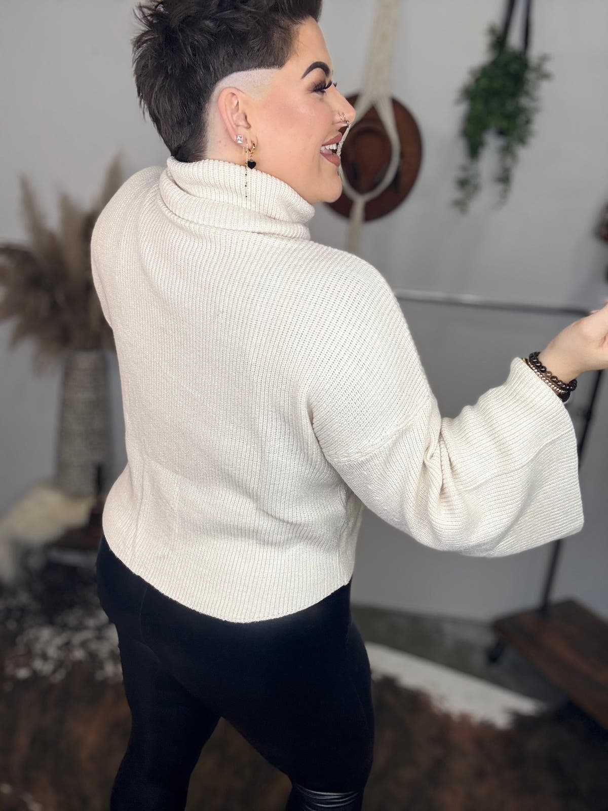 SALE* Turtleneck Bell Sleeve Crop Sweater *Final Sale*
