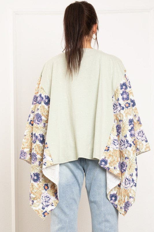Janis Print Quilted Poncho