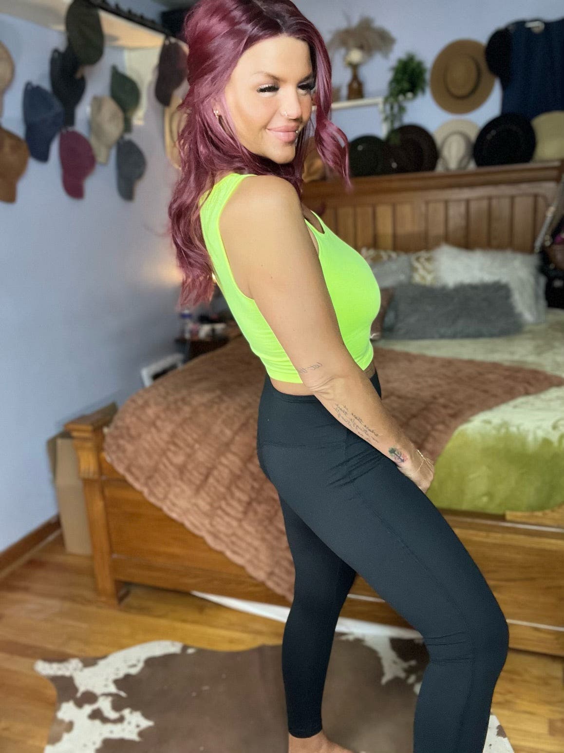 Lucy Microfiber Full Length Leggings - BLACK