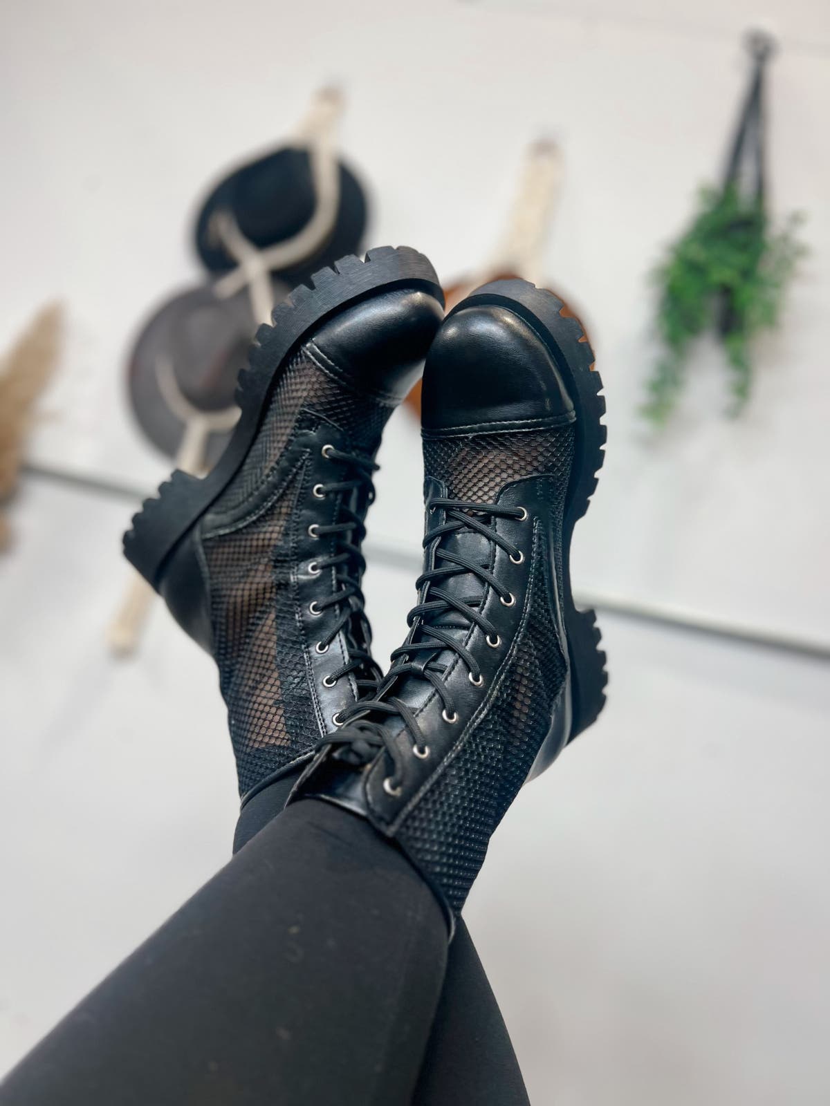 Maverick Combat Boots - BLACK MESH