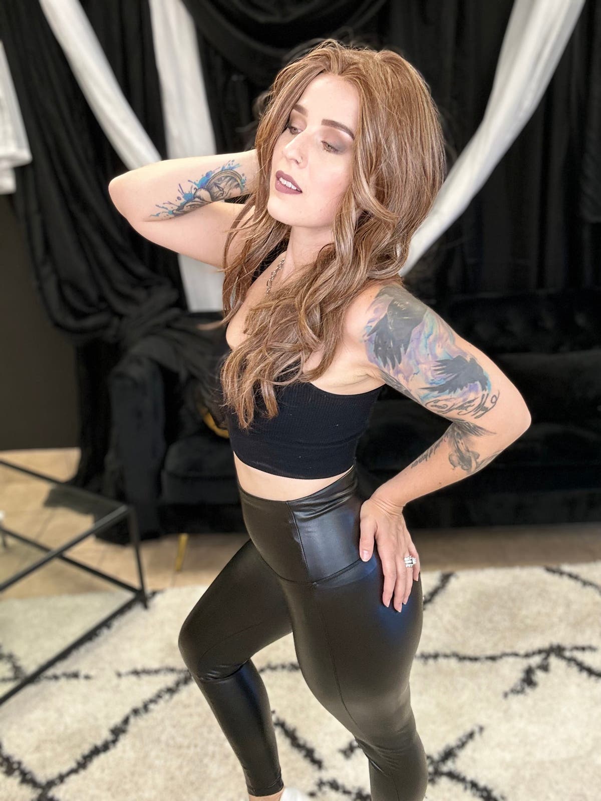 Faux Leather Leggings - BLACK