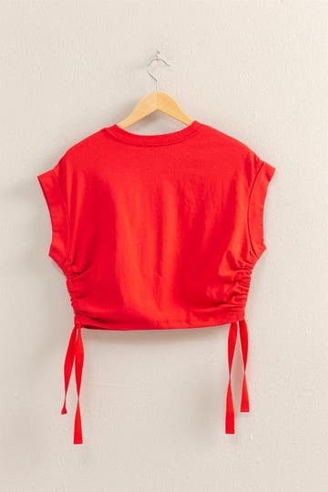 Riley Side Tie Top - RED