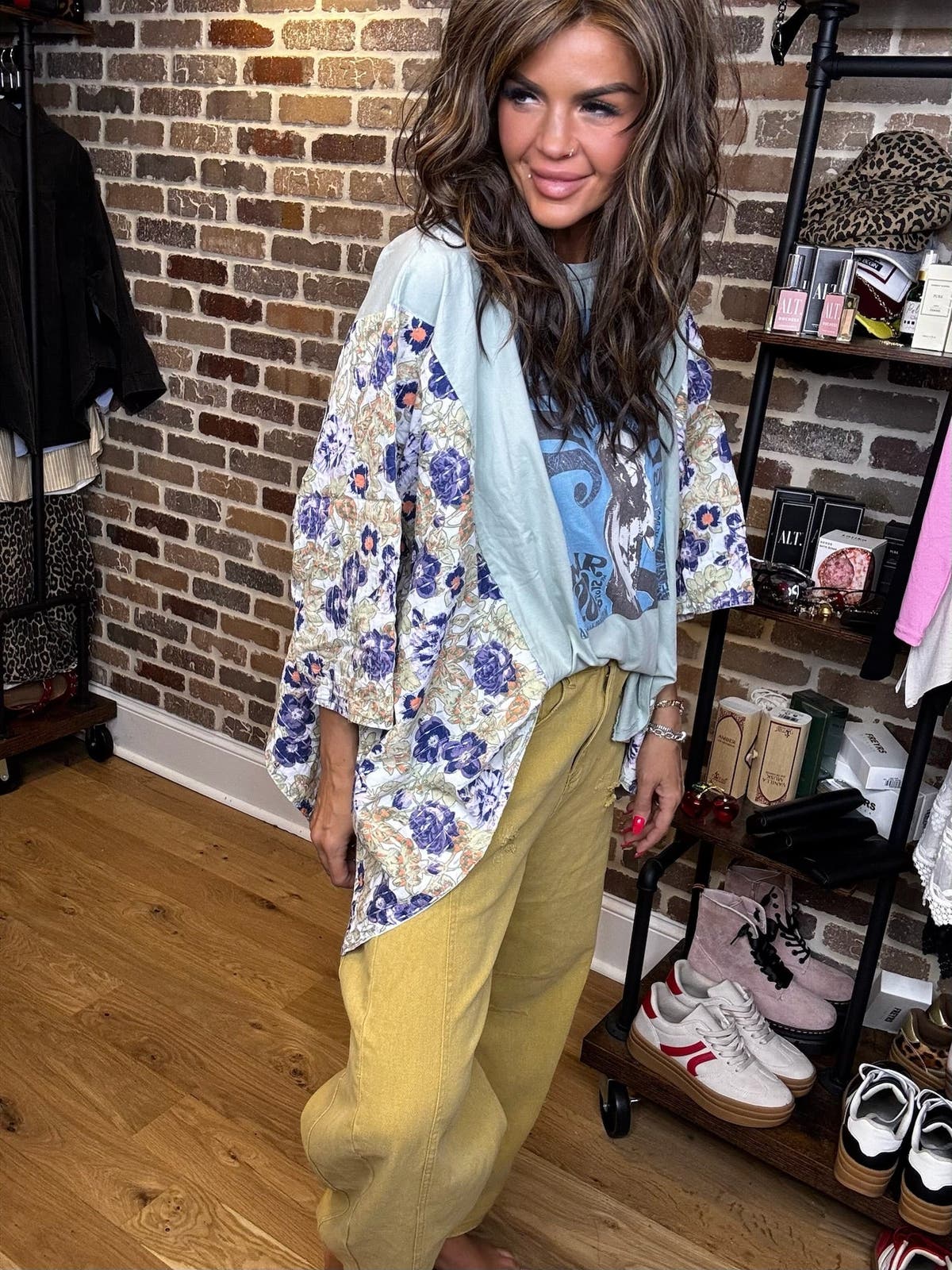Janis Print Quilted Poncho