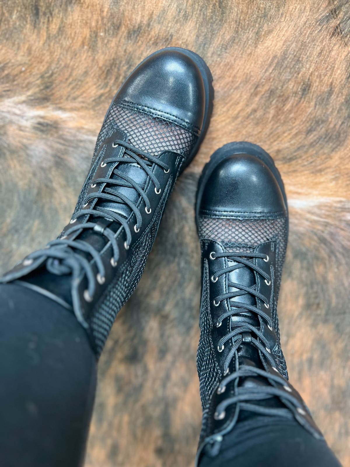 Maverick Combat Boots - BLACK MESH