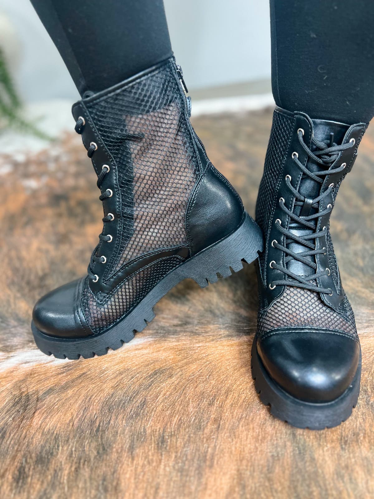 Maverick Combat Boots - BLACK MESH