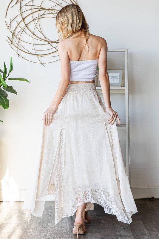 Chiffon Midi Skirt - CREAM