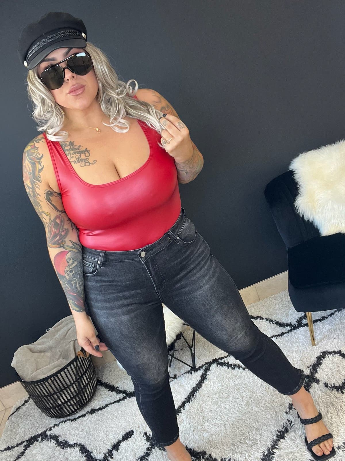 Faux Leather Bodysuit