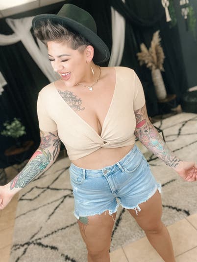 SALE* Allison V-Neck Sweater Crop Top *Final Sale*