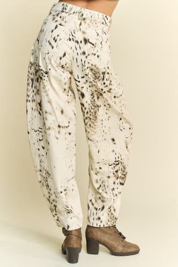 Abstract Tie Dye Dot Barrel Pants